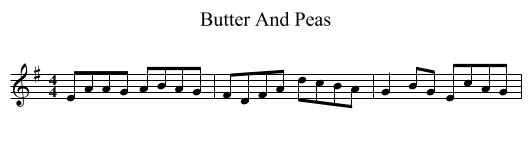 Butter And Peas - staff notation