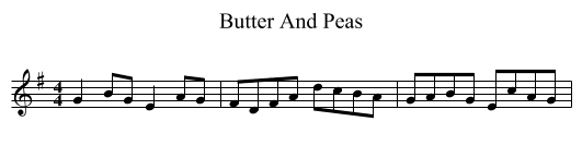 Butter And Peas - staff notation