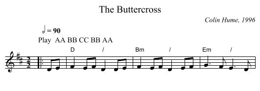 Buttercross, The  - staff notation
