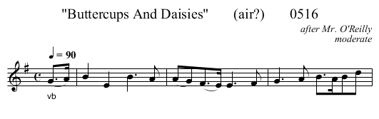 Buttercups And Daisies       (air?)       0516 - staff notation
