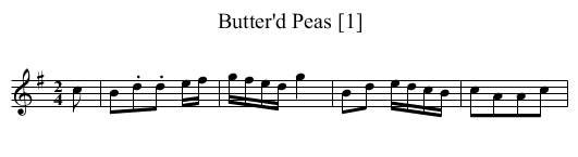 Butter'd Peas [1] - staff notation