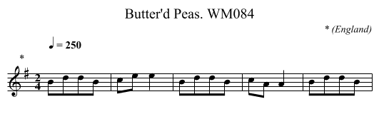 Butter'd Peas. WM084 - staff notation