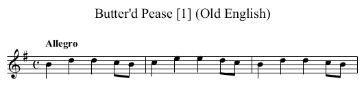 Butter'd Pease [1] (Old English) - staff notation