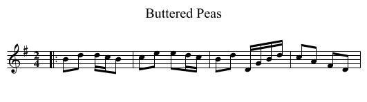 Buttered Peas - staff notation