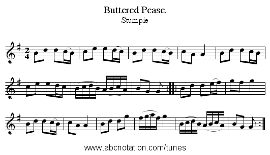 Buttered Pease. - staff notation