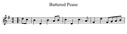 Buttered Pease - staff notation