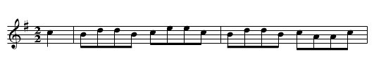 Buttered Pease - staff notation
