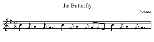 Butterfly, the  - staff notation