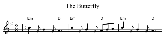 Butterfly, The  - staff notation