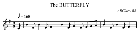 BUTTERFLY, The - staff notation