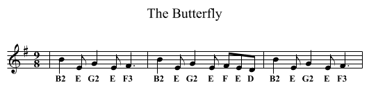 Butterfly, The - staff notation