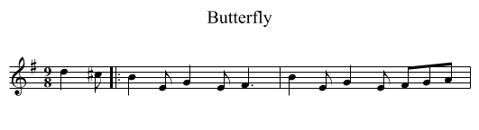 Butterfly - staff notation