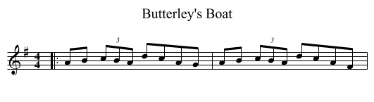 Butterley's Boat - staff notation