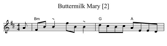 Buttermilk Mary [2] - staff notation