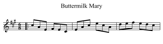 Buttermilk Mary - staff notation