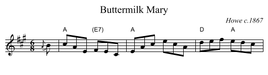 Buttermilk Mary - staff notation