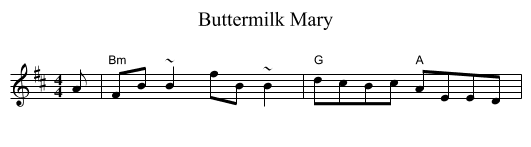 Buttermilk Mary - staff notation