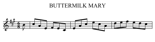 BUTTERMILK MARY - staff notation
