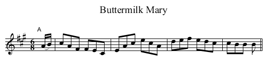 Buttermilk Mary - staff notation
