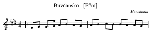 Buvčansko   [F#m] - staff notation