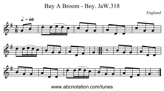 Buy A Broom - Boy. JaW.318 - staff notation