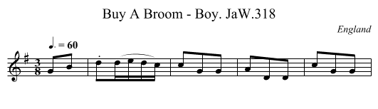 Buy A Broom - Boy. JaW.318 - staff notation