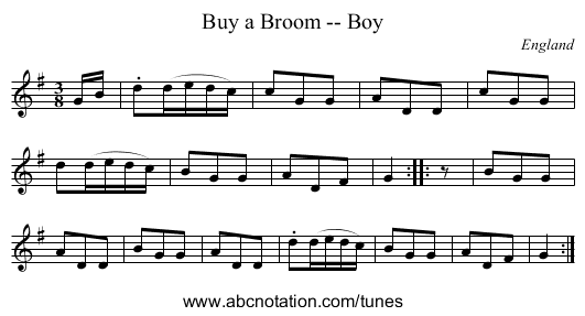 Buy a Broom -- Boy - staff notation