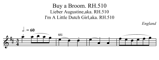 Buy a Broom. RH.510 - staff notation