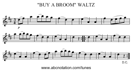 BUY A BROOM WALTZ - staff notation