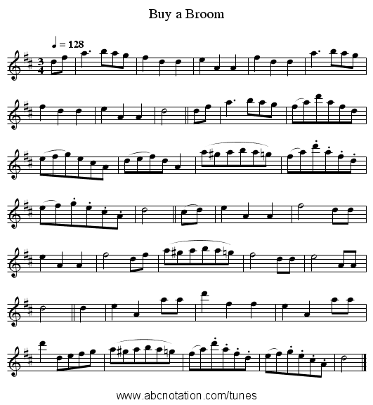 Buy a Broom - staff notation