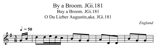 By a Broom. JGi.181 - staff notation
