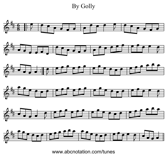 By Golly - staff notation
