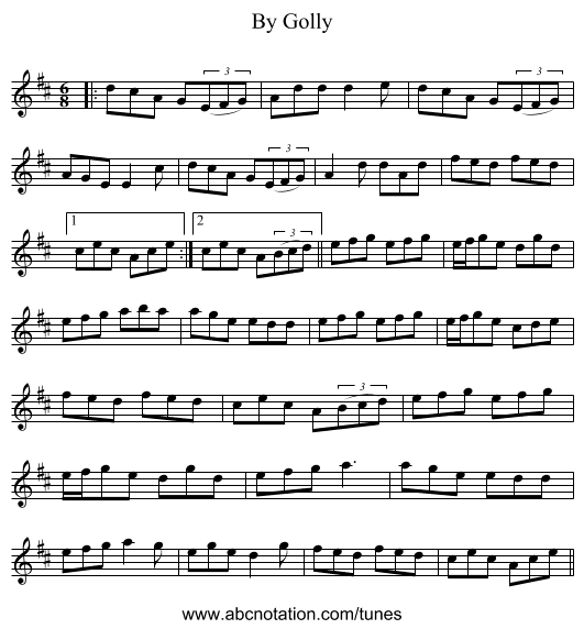 By Golly - staff notation