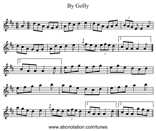 By Golly - staff notation