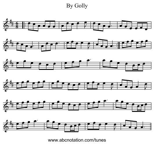 By Golly - staff notation