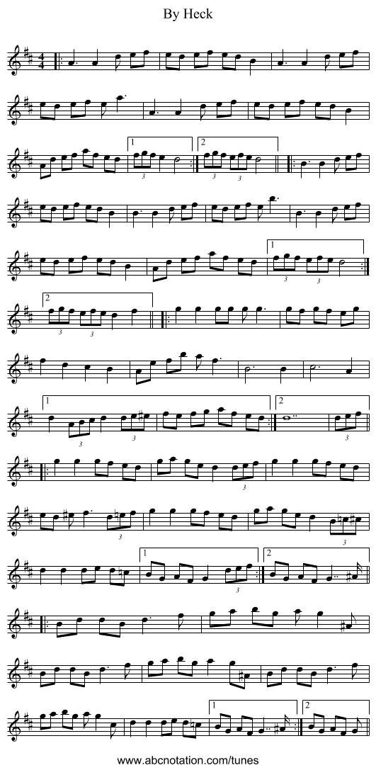By Heck - staff notation