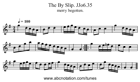 By Slip. JJo6.35, The - staff notation