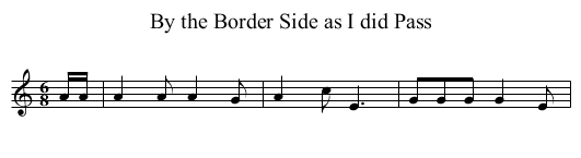 By the Border Side as I did Pass - staff notation