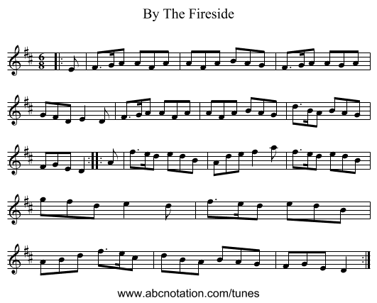 By The Fireside - staff notation