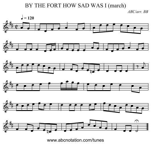 BY THE FORT HOW SAD WAS I (march) - staff notation