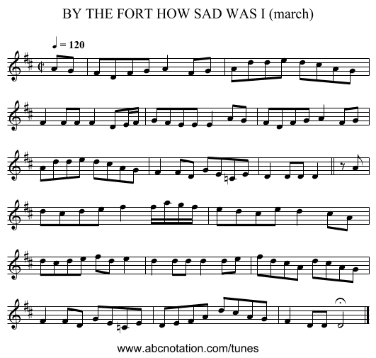 BY THE FORT HOW SAD WAS I (march) - staff notation