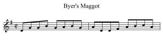 Byer's Maggot - staff notation