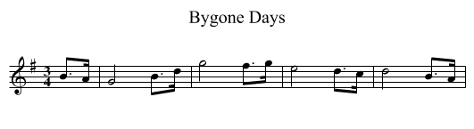 Bygone Days - staff notation
