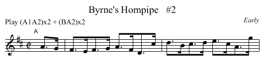 Byrne's Hornpipe   #2 - staff notation