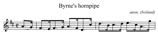 Byrne's hornpipe - staff notation