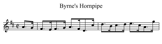 Byrne's Hornpipe - staff notation