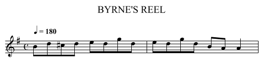 BYRNE'S REEL - staff notation