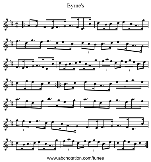 Byrne's - staff notation
