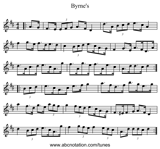 Byrne's - staff notation