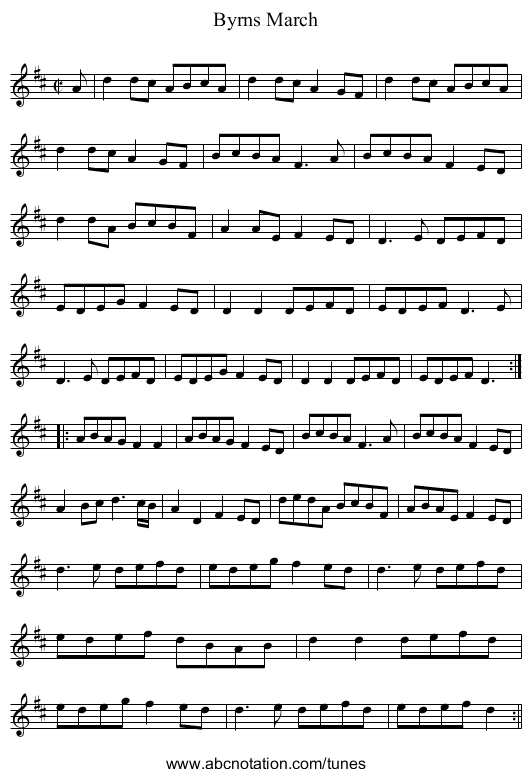 Byrns March - staff notation